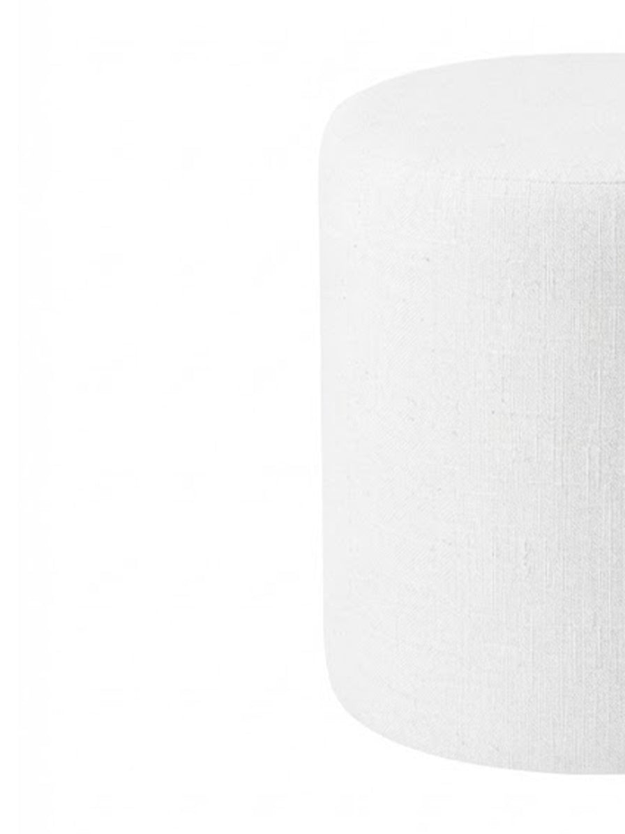 POUF ELIZABETH TONDO CON COPERTURA FASCIA ORO COTONE BIANCO