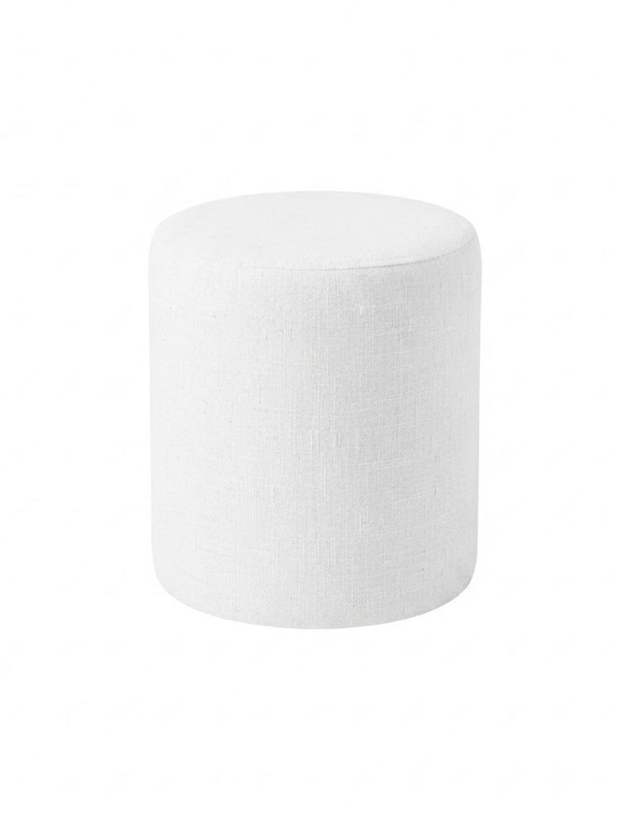 POUF ELIZABETH TONDO CON COPERTURA FASCIA ORO COTONE BIANCO