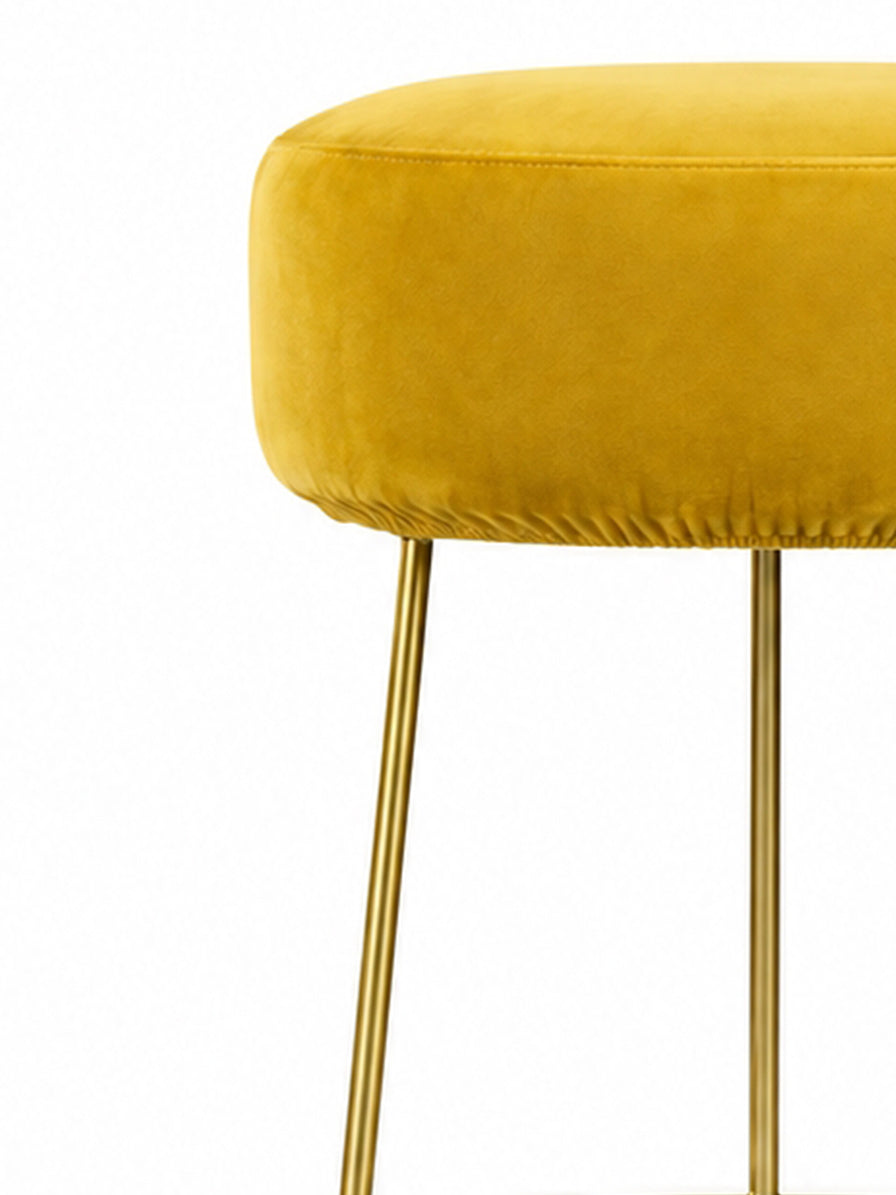 POUF CLARISSA VELLUTO GIALLO