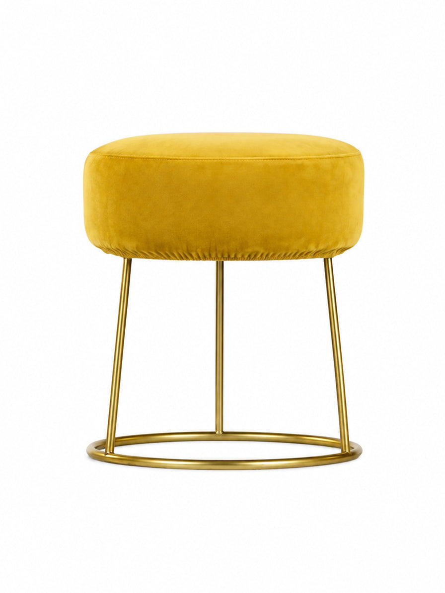 POUF CLARISSA VELLUTO GIALLO