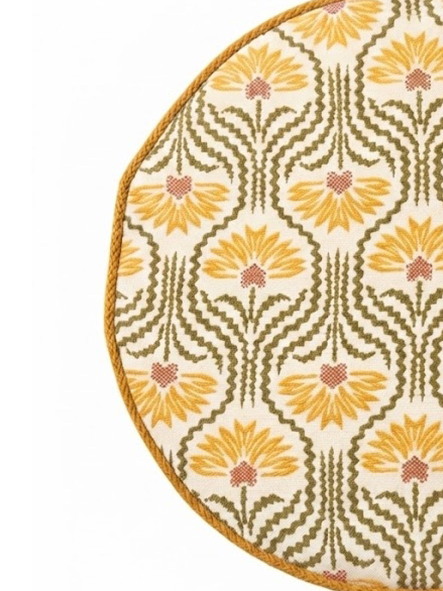 CUSCINO SEDUTA SGABELLO WOOD CODA DI TOPO GIALLO