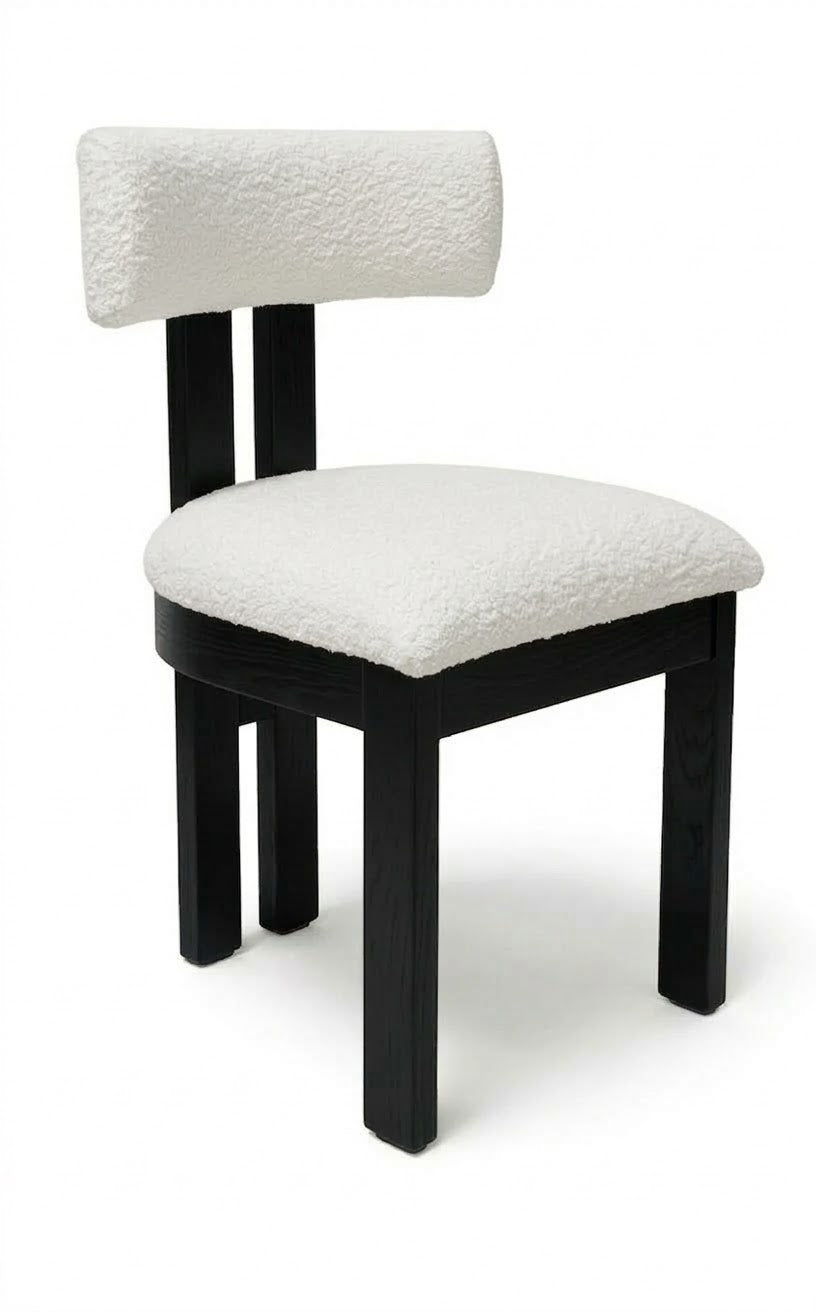 CUSCINO SEDUTA E SCHIENALE PER SEDIA BRIDGE - BOUCLÉ BIANCO