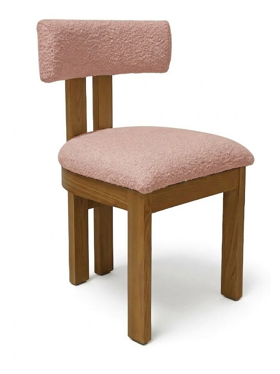  SEDIA BRIDGE NATURALE CON COPERTURA BOUCLÉ ROSA