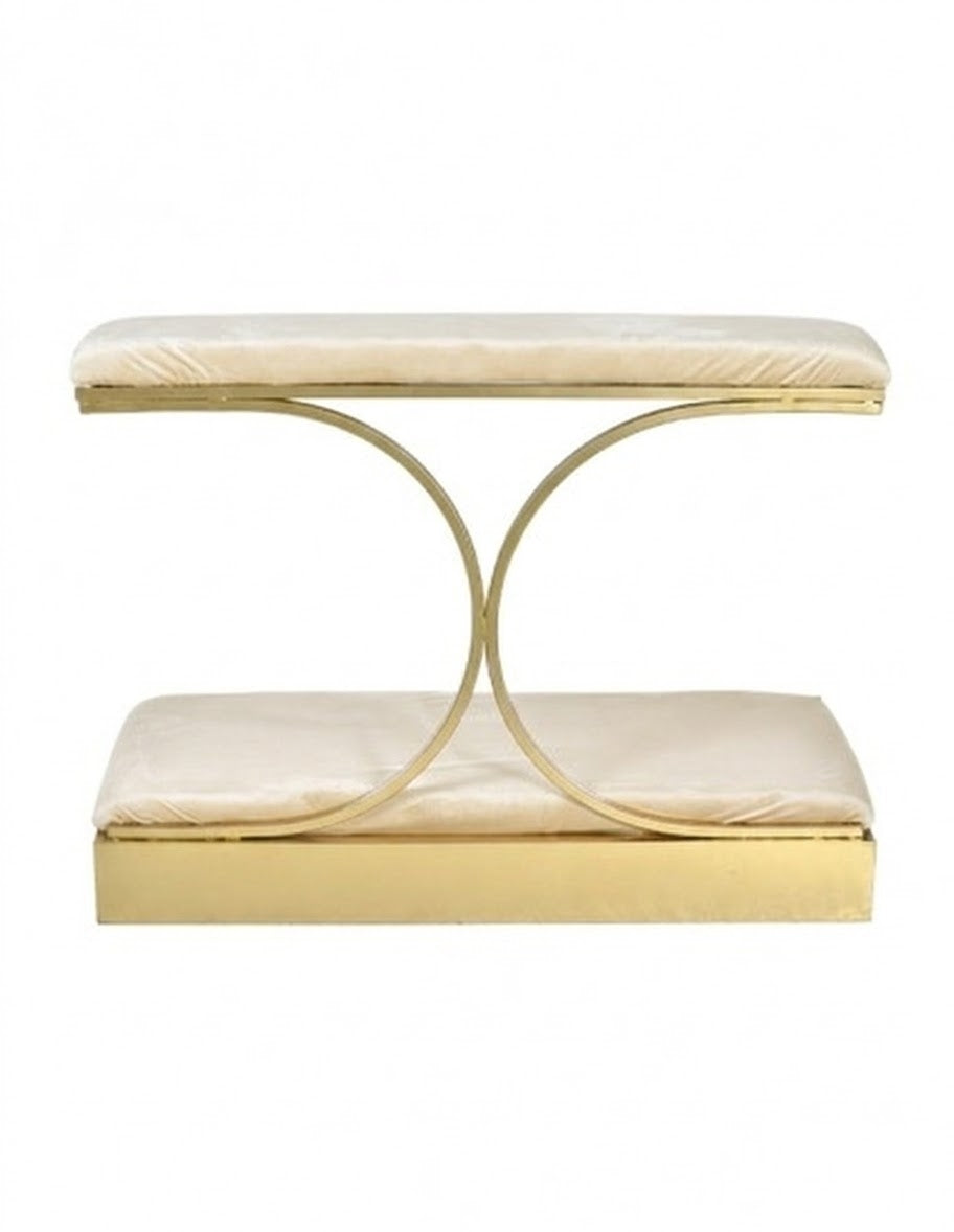 CUSCINO IN VELLUTO BIANCO ICE PER INGINOCCHIATOIO ORO