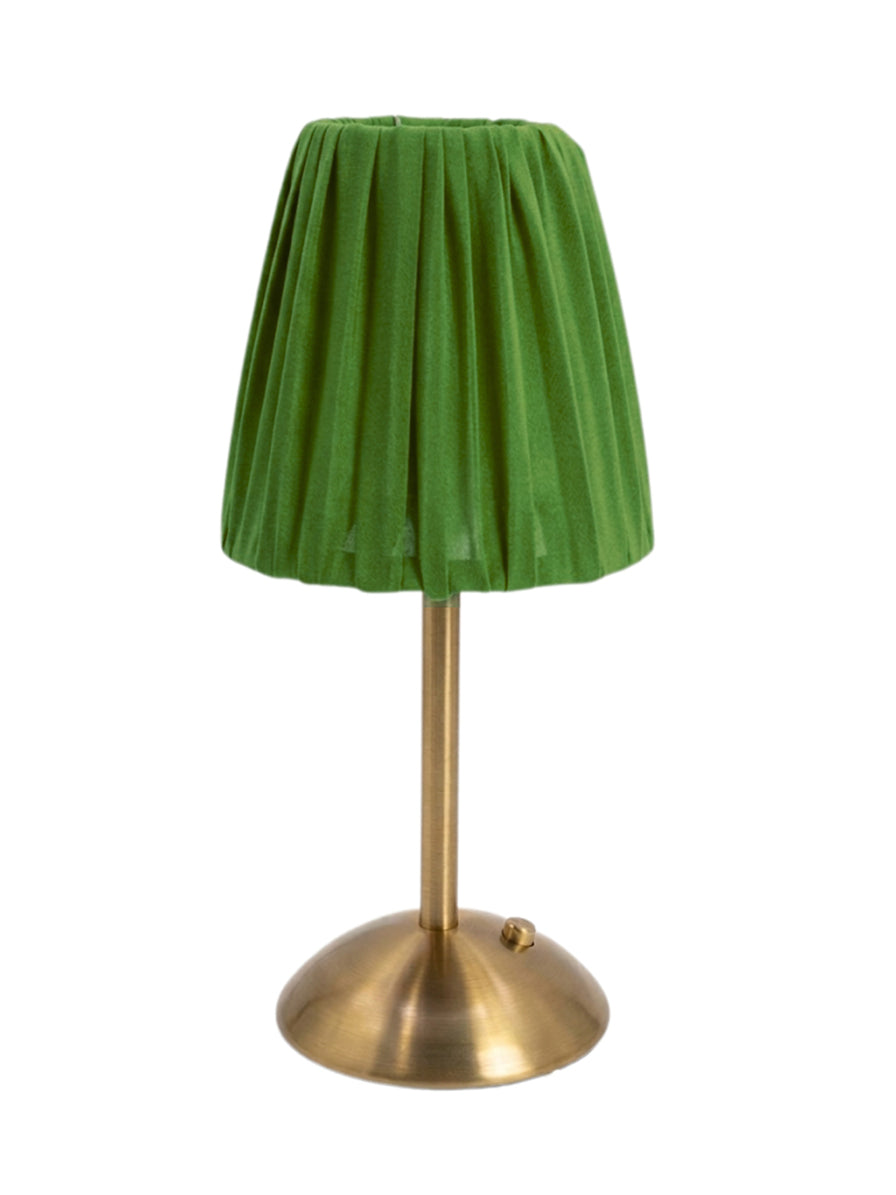 COPERTURA DOPPIO GEORGETTE VERDE LAMPADA DA TAVOLO VETRO ORO