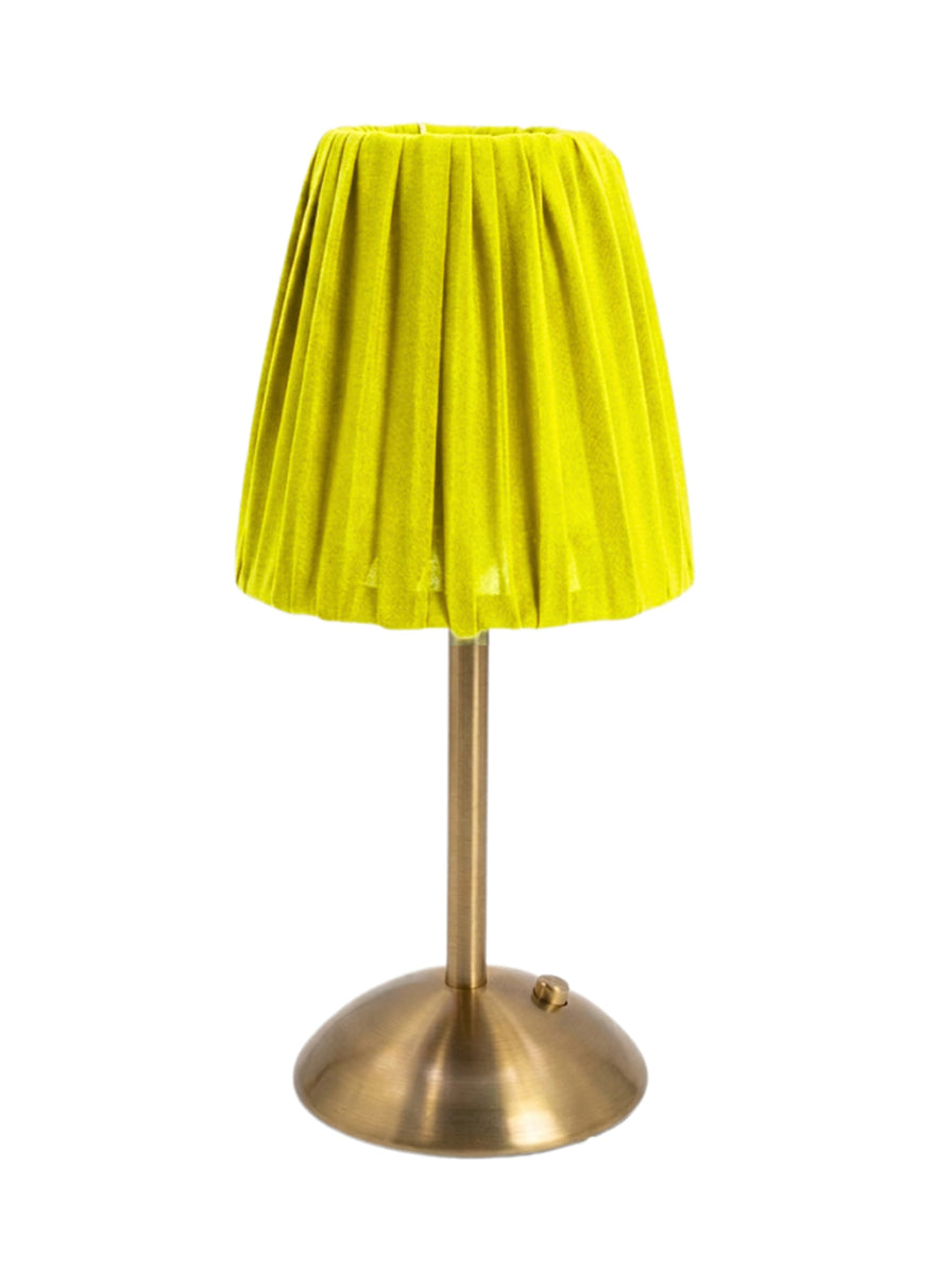 COPERTURA DOPPIO GEORGETTE GIALLO LAMPADA DA TAVOLO VETRO ORO