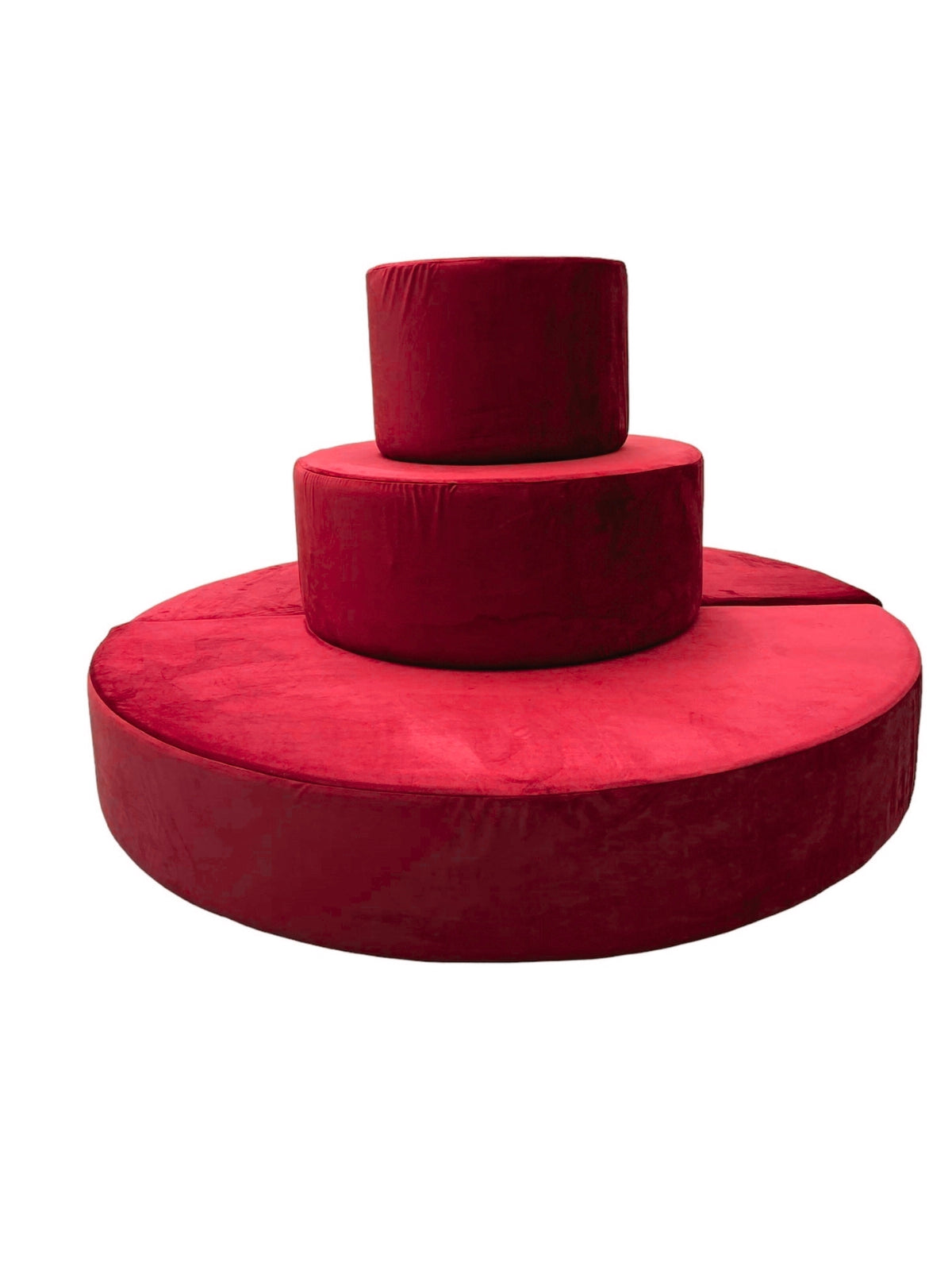 COPERTURA DIVANO TORTA VELLUTO ROSSO