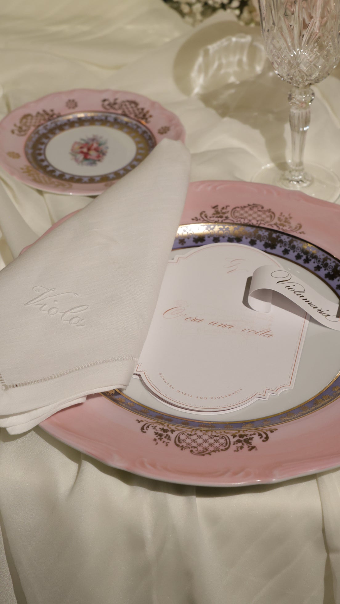 SOTTOPIATTO E PIATTINO PANE LINEA ROMANZA ROSA