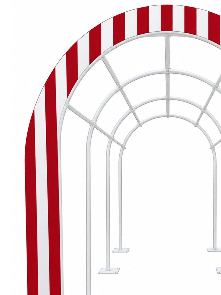 STRUTTURA TUNNEL AD ARCO BIANCO E ROSSO