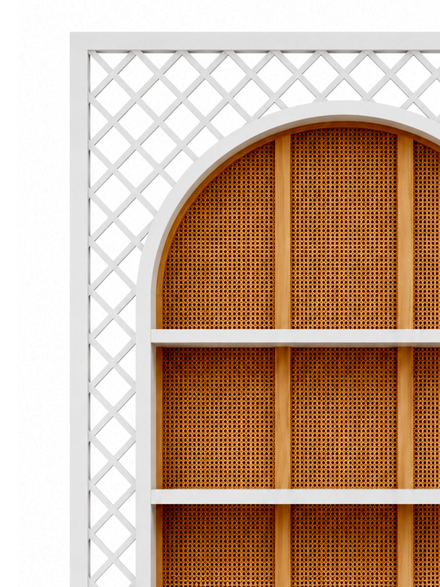 ARCO CON MENSOLE IN CANAPA PER ARCO GRILLAGE IN LEGNO BIANCO
