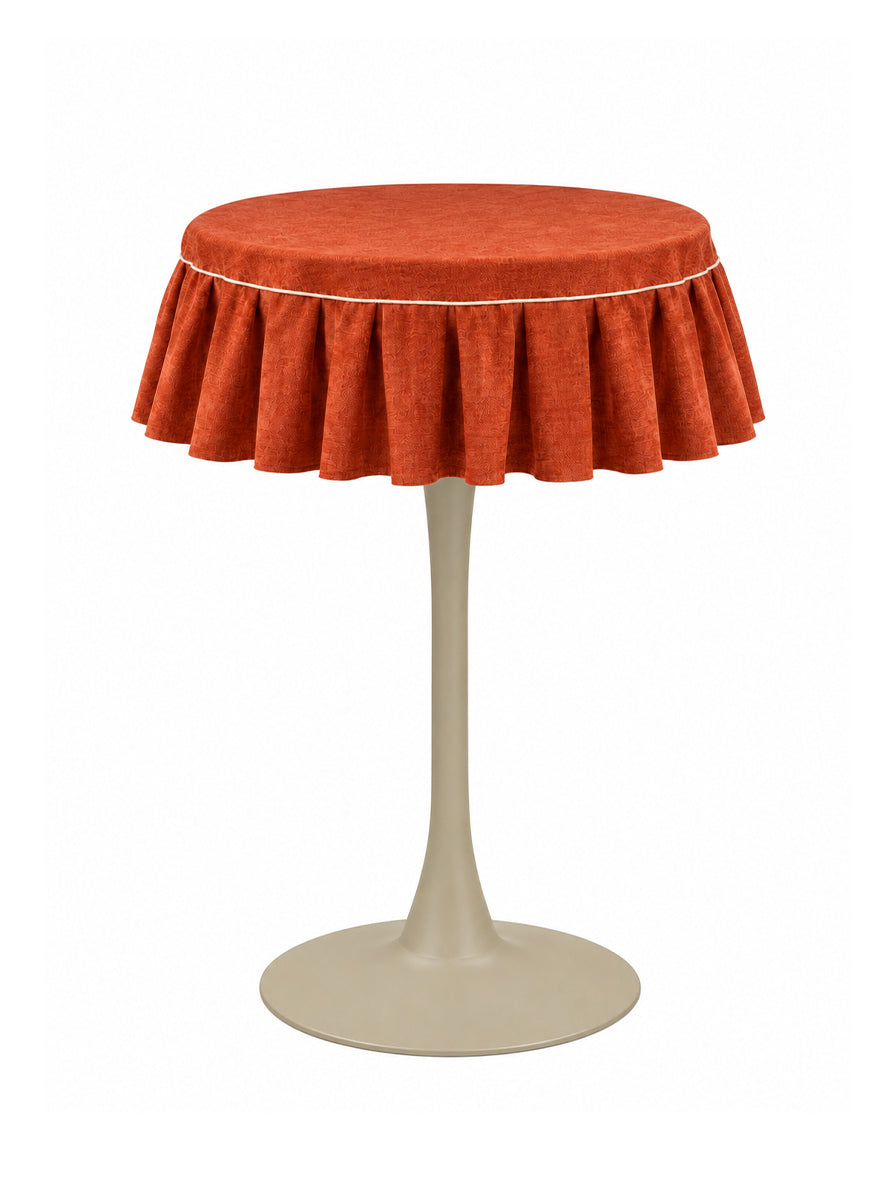 TOVAGLIA CON GONNELLINA PLISSETTATA IN COTONE TERRACOTTA