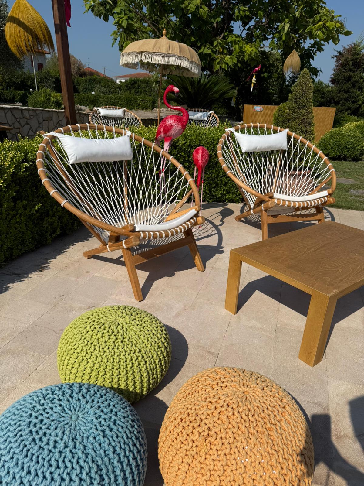 POUF RICCIO DI MARE ARANCIONE