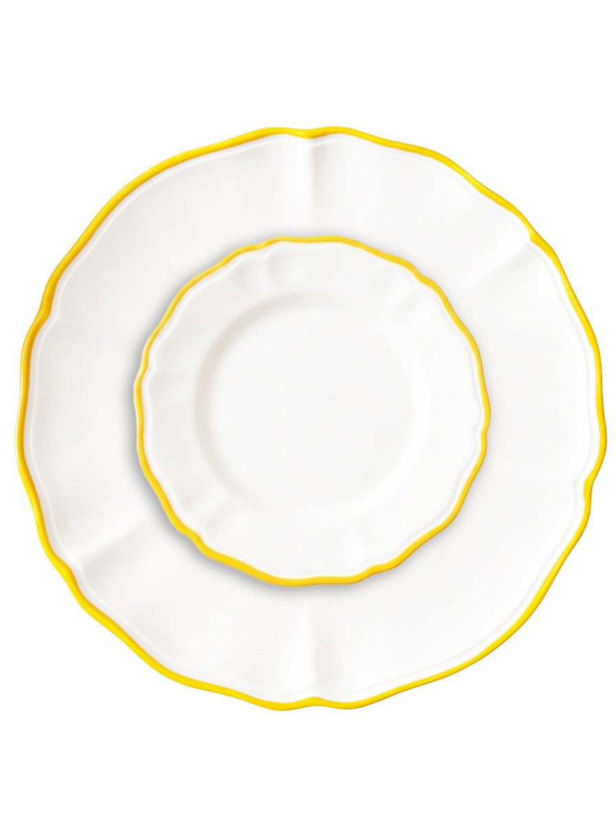 SOTTOPIATTO E PIATTINO PANE BORDO GIALLO