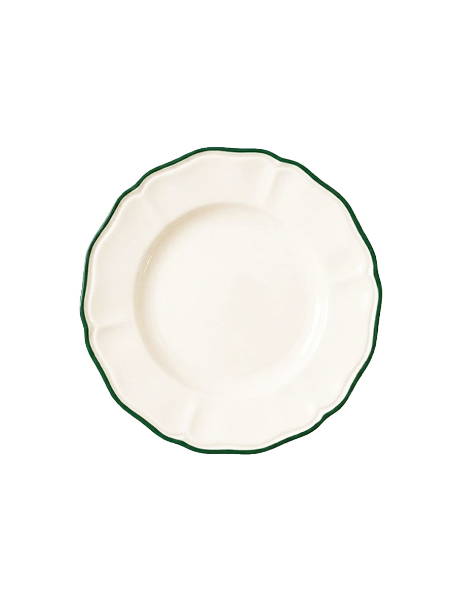 LINEA PIATTI BIANCO CON BORDO VERDE